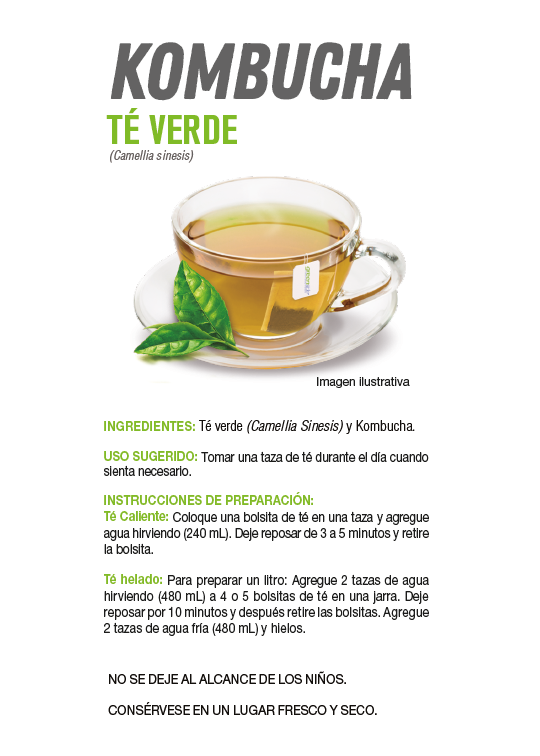 kombucha con Té Verde 20 Bolsitas