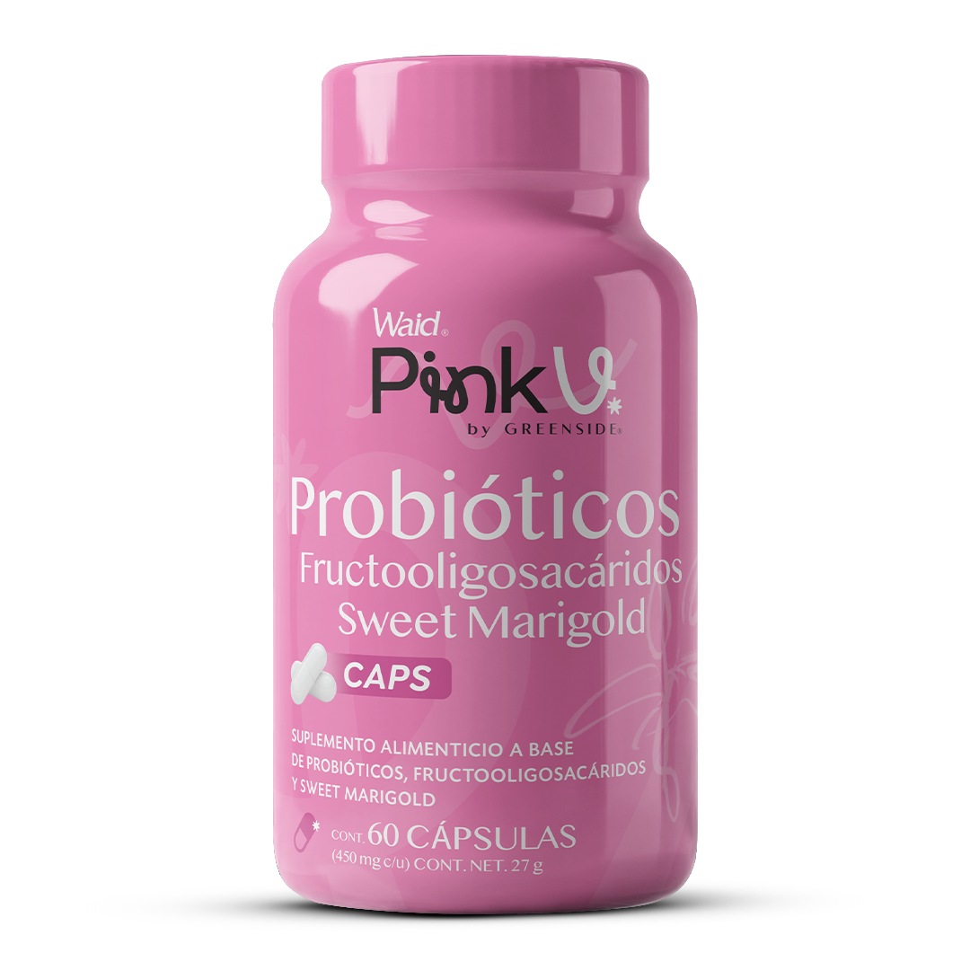 PINK V Probióticos, Fructooligosacáridos y Sweet Marigold