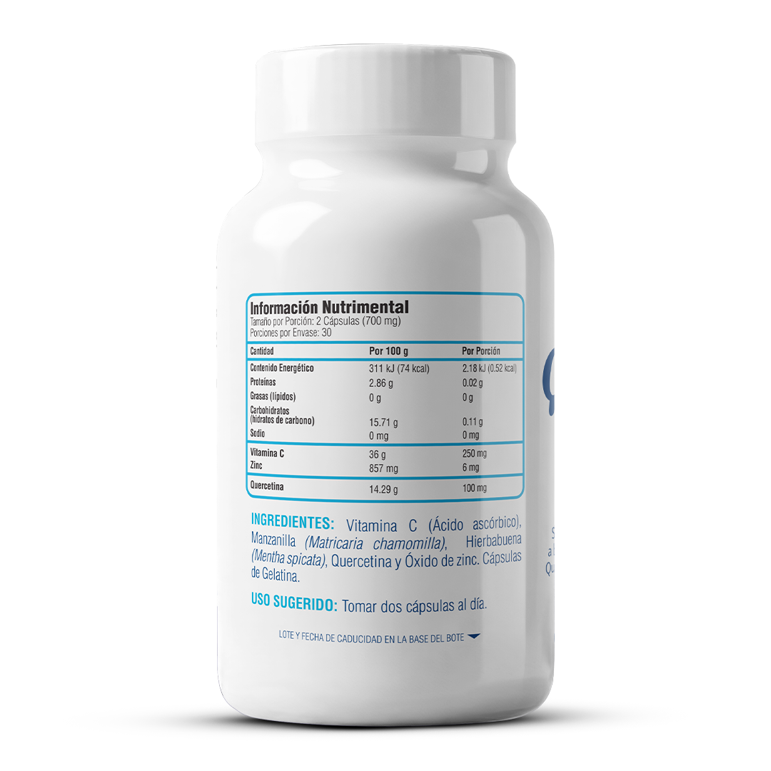 Quercetina, Vitamina C y Zinc 60 Cáps