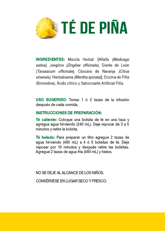 TÉ DE PIÑA 25 BOLSITAS.