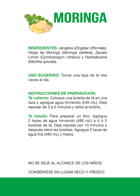 Moringa con Jengibre 20 Bolsitas
