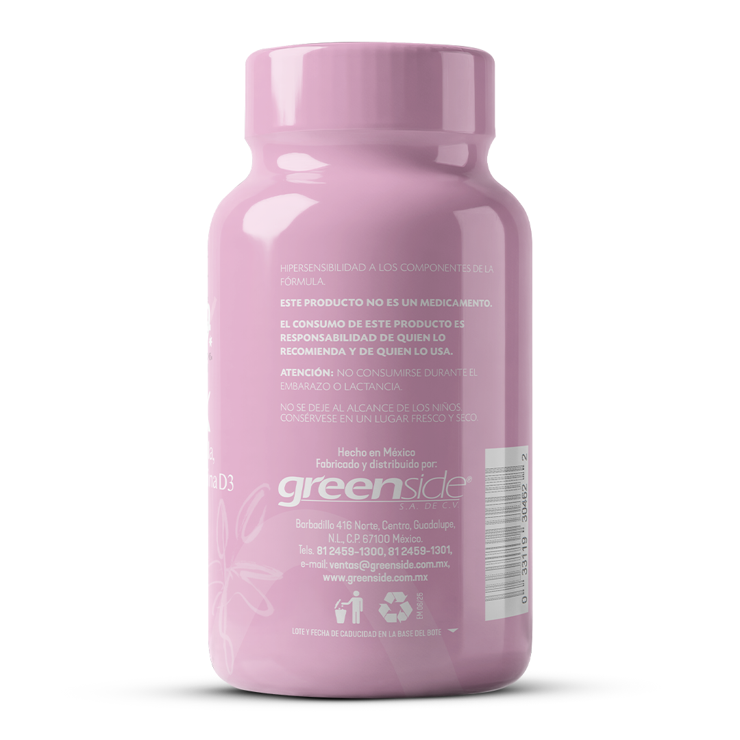 PINK V Vitex, Black Cohosh, Tila, Vitamina B6 y Vitamina D3