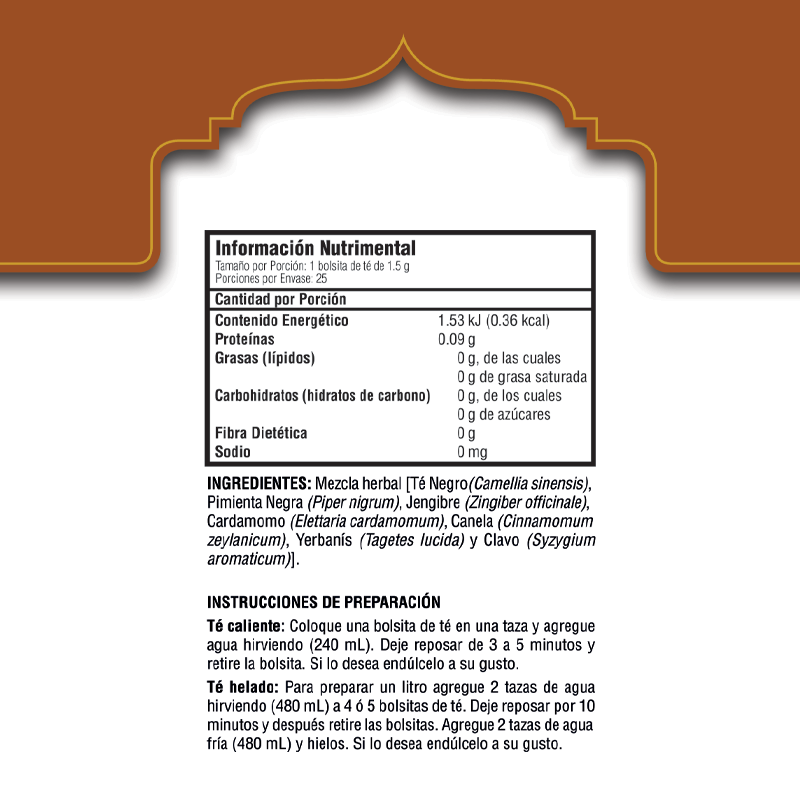 Chai Té negro 25 Bolsitas