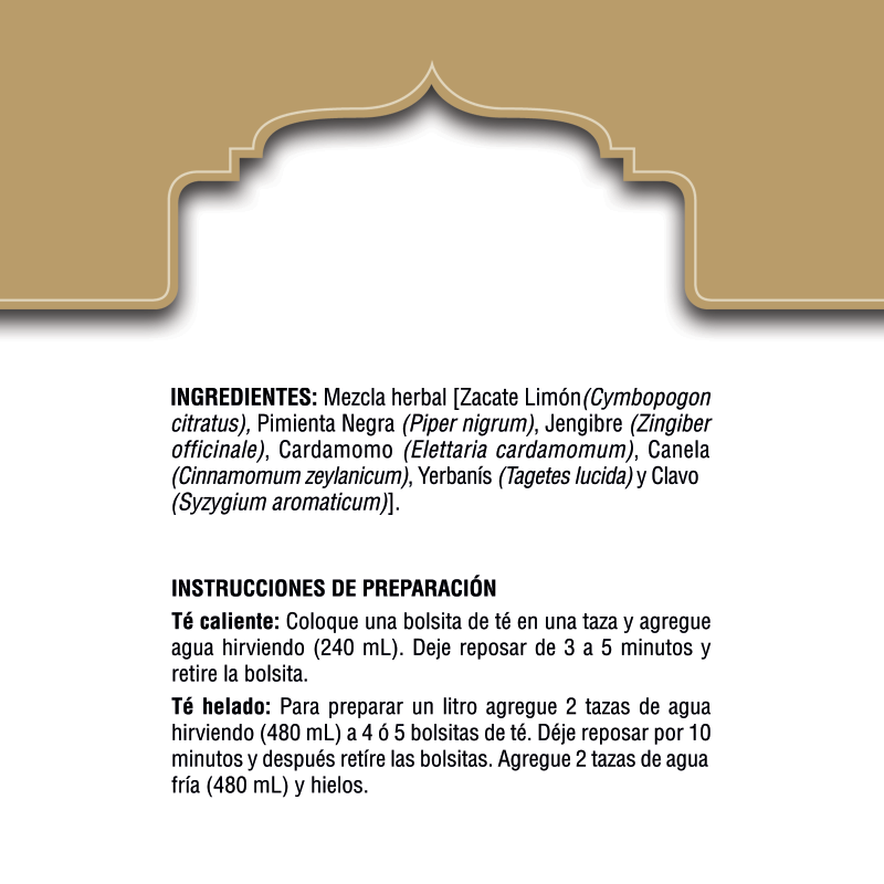 Chai sin Cafeína 25 Bolsitas