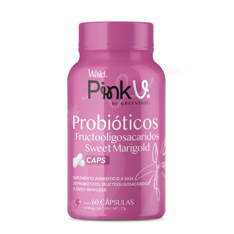 PINK V Probióticos, Fructooligosacáridos y Sweet Marigold