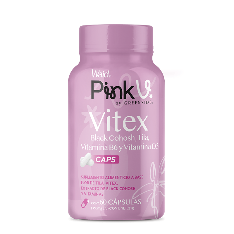 PINK V Vitex, Black Cohosh, Tila, Vitamina B6 y Vitamina D3