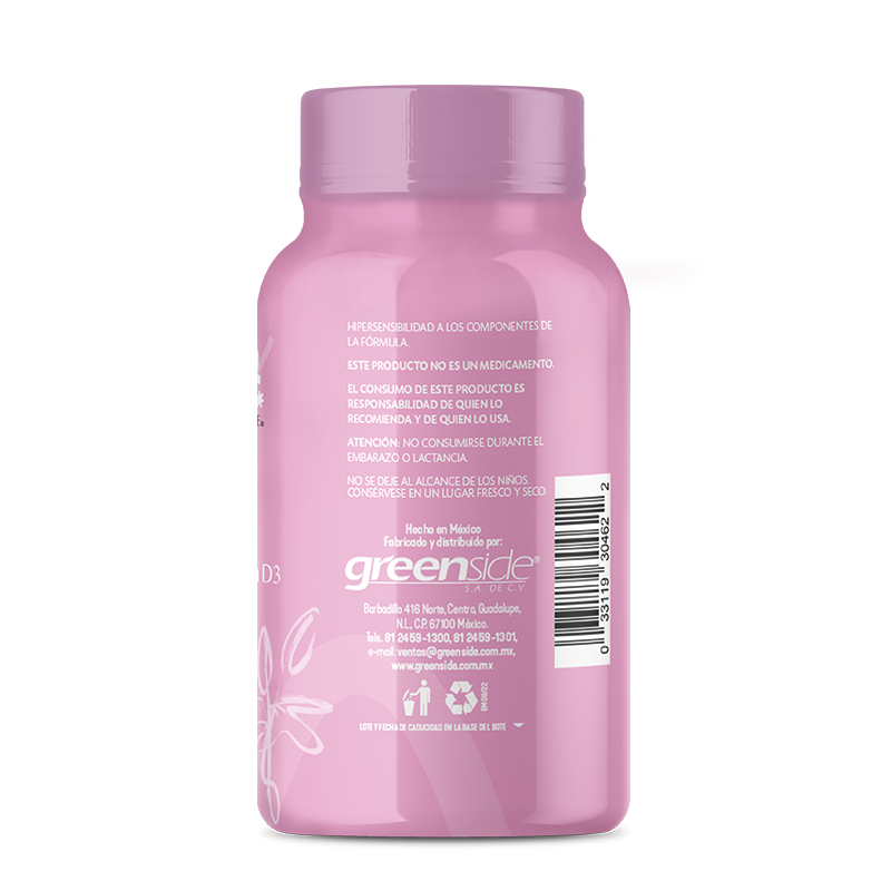 PINK V Vitex, Black Cohosh, Tila, Vitamina B6 y Vitamina D3