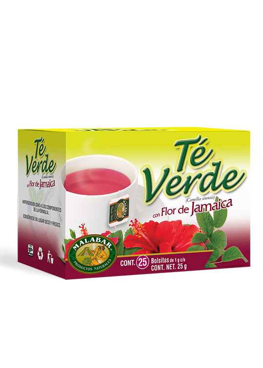 Té Verde con Jamaica 25 Bolsitas